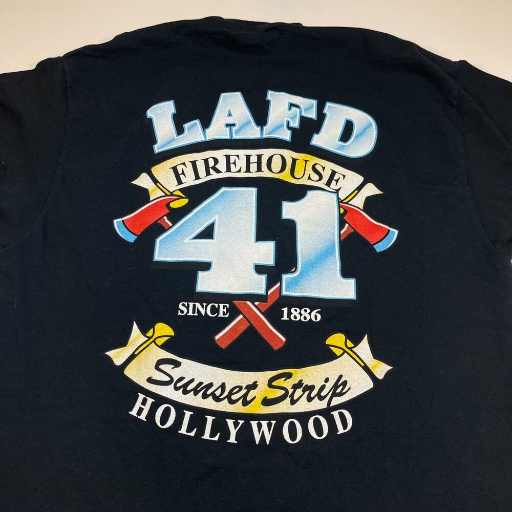 LAFD LOS ANGELES FIRE House 41 DEPT Hollywood Sunset Strip T SHIRT Sz Mens L
